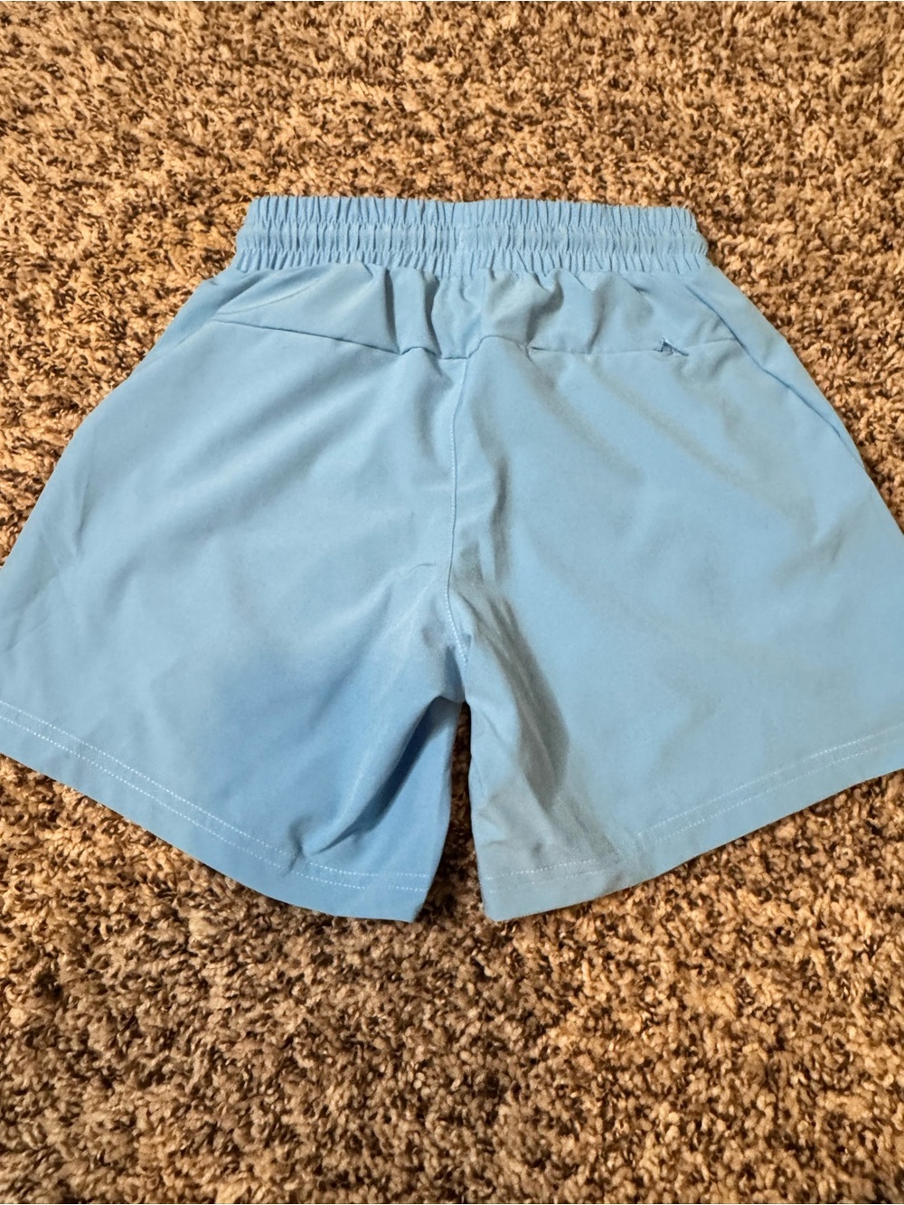 Light Blue Kid’s YS BASEBALL-LIFESTYLE 101 Athletic Shorts with Pink Accents - Picture 8 of 9